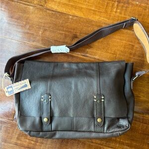 Buffalo Jackson Dark Brown Leather Briefcase